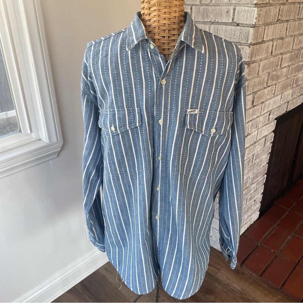 Vtg Guess long sleeve button shirt 4